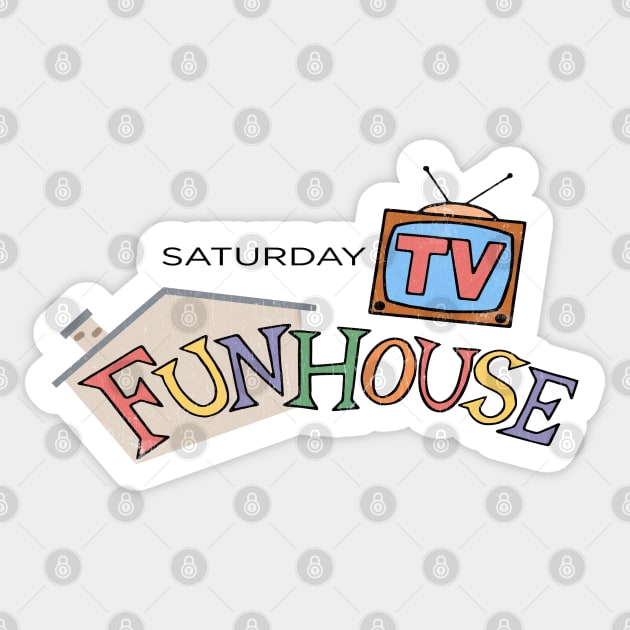 Saturday TV Funhouse - distressed vintage style SNL inspired by Kelly Design Company Sticker by KellyDesignCompany